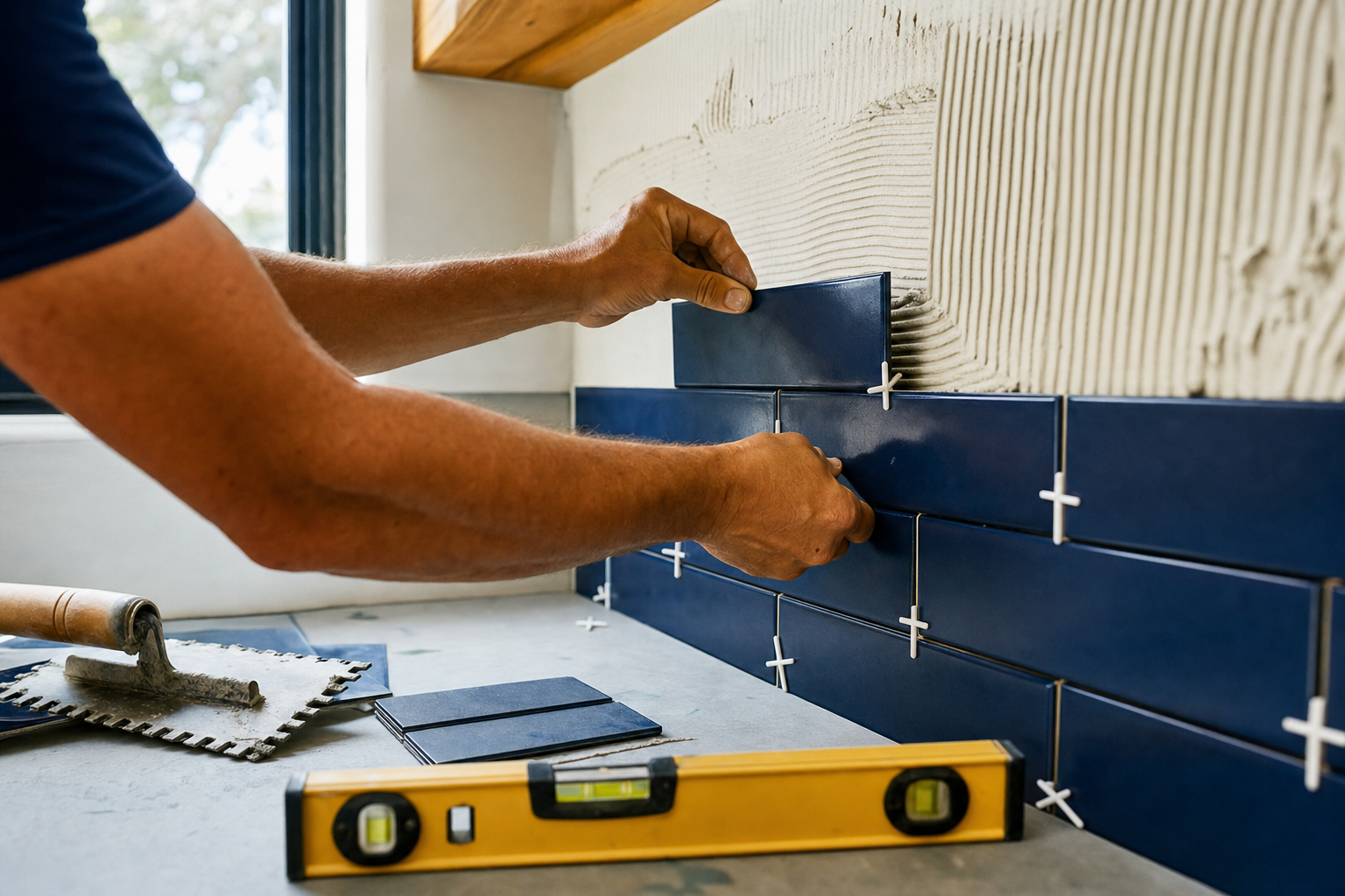 Kitchen tile installation